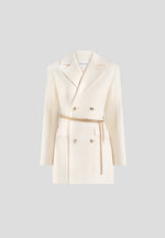 Zara - Double Breasted Blazer Dress With Chain - Off White