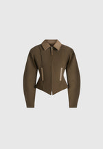 Sky - Hourglass Gabardine Jacket - Khaki