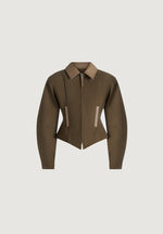 Sky - Hourglass Canvas Jacket - Khaki