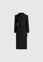 Esther - Tailored Trench Coat With Double Belt - Black