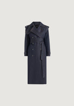 Esther - Denim Trench Coat With Double Belt - Indigo