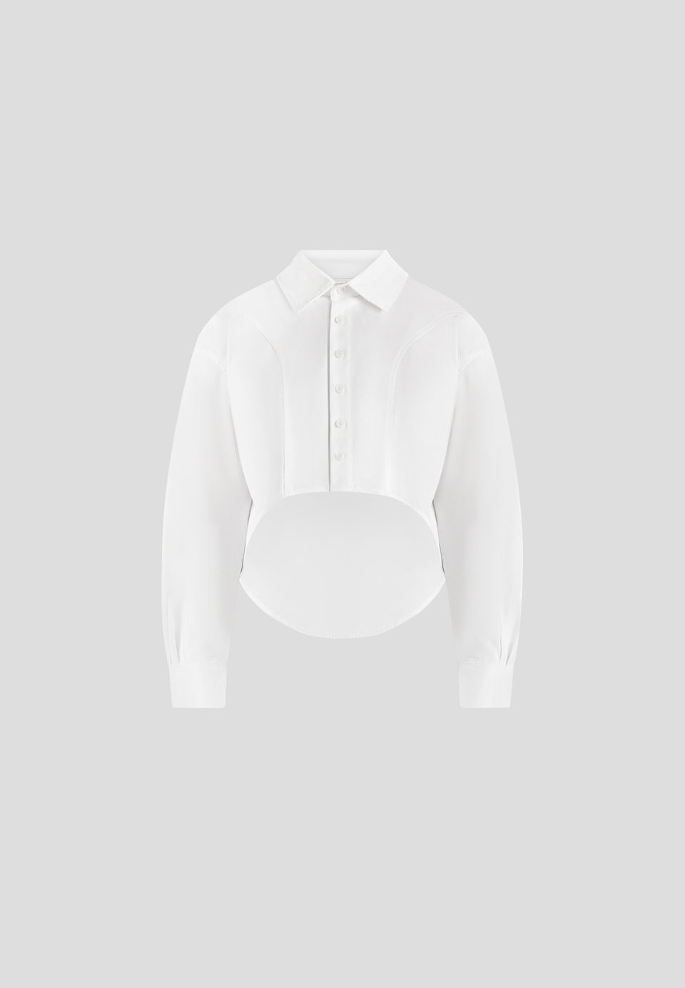 Eleni - Cropped Shirt With Balloon Sleeves - White