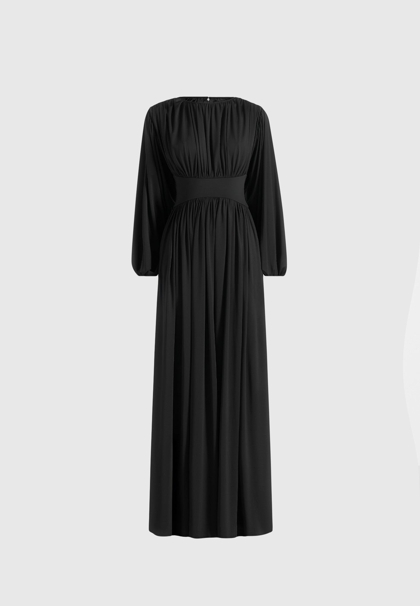 Ivana - Corset Maxi Dress with Detachable Sleeves – Black
