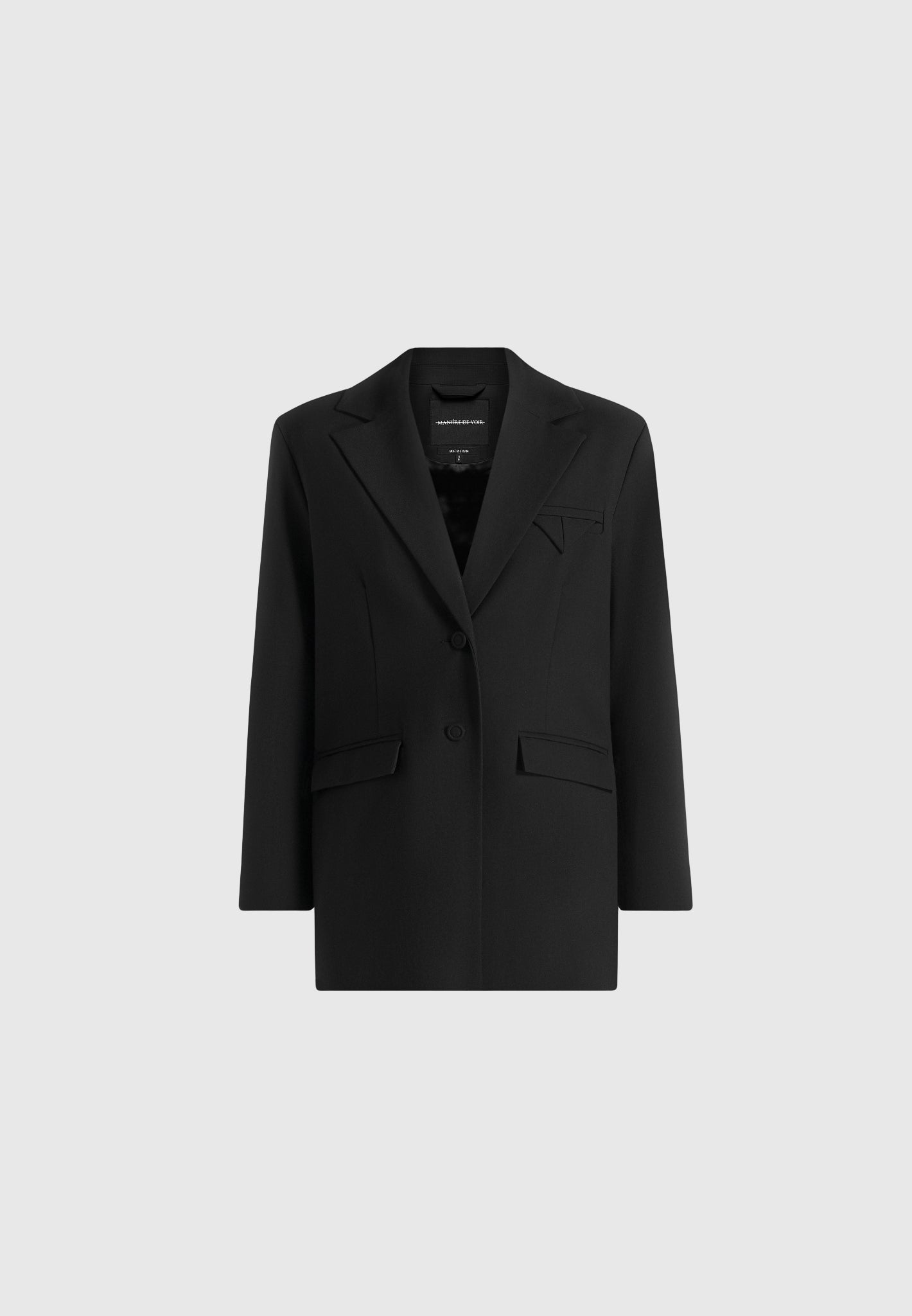 Elena - Oversized Open Back Tailored Blazer - Black