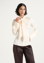 Wilona - Hourglass Scarf Neck Shirt - Ivory