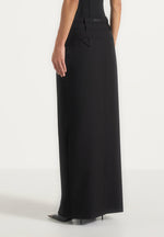 Larissa - Tailored Wool-Blend Maxi Pencil Skirt - Black