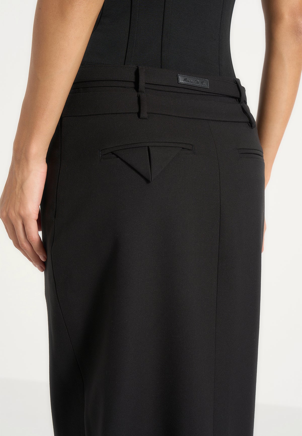 Larissa - Tailored Wool-Blend Maxi Pencil Skirt - Black