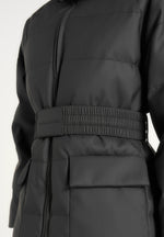 Kaia - Belted Puffer Jacket - Black
