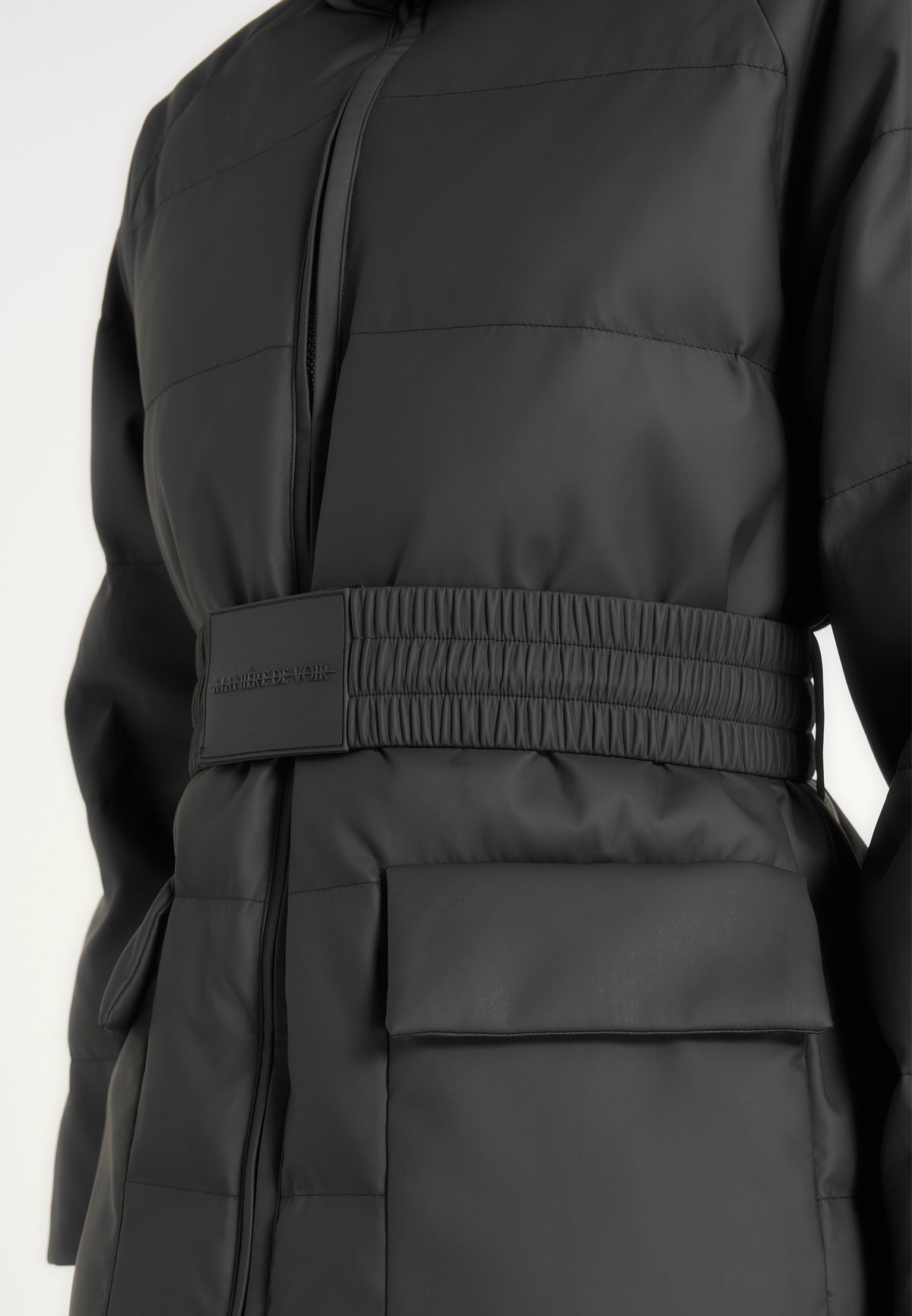 Kaia - Belted Puffer Jacket - Black