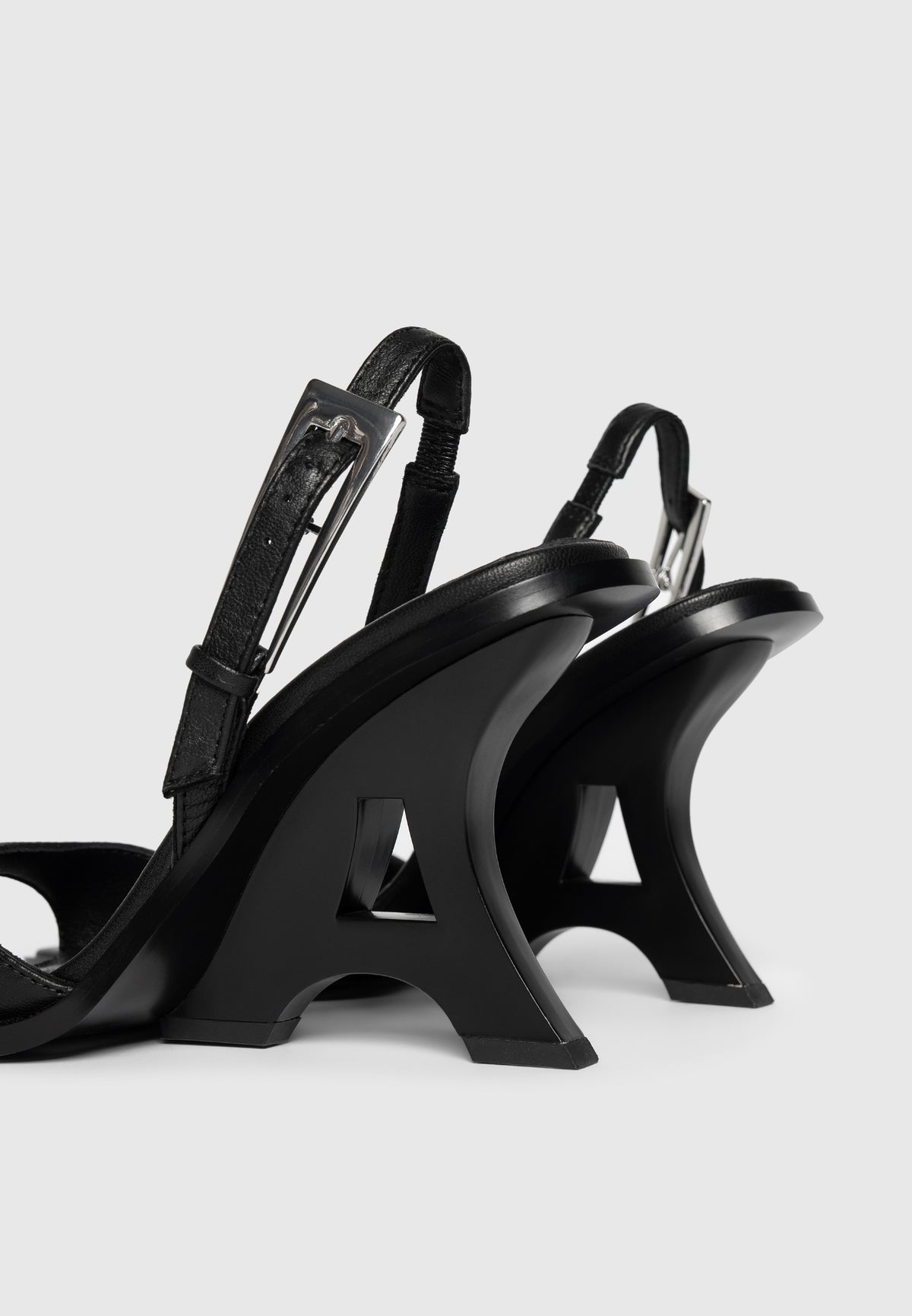 L'Eiffel - Open-Toe Slingback Heels - Black
