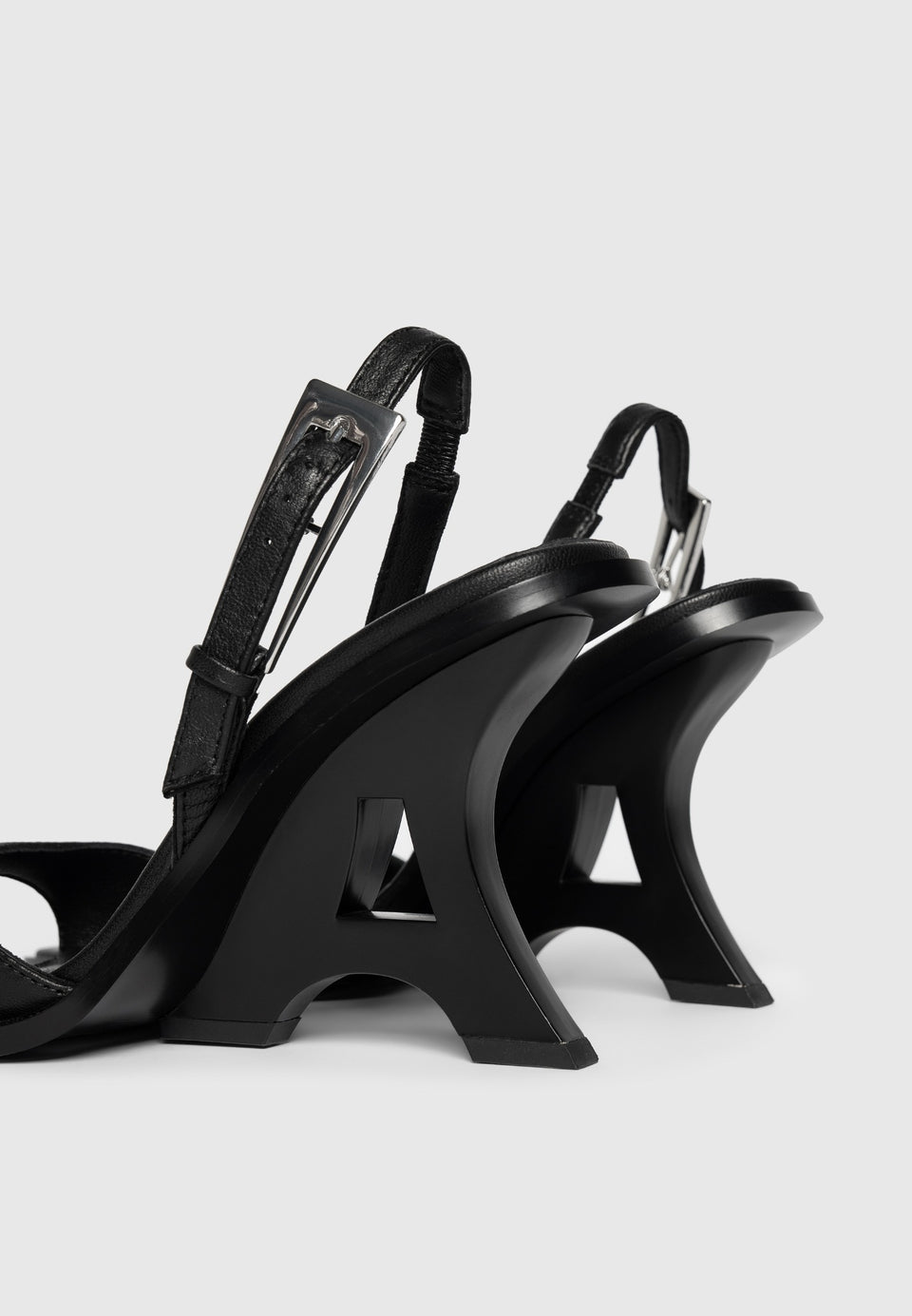 L'Eiffel - Open-Toe Slingback Heels - Black