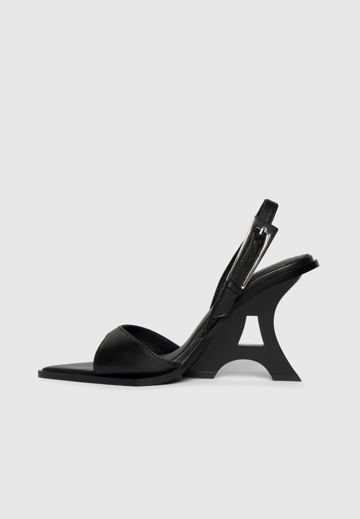 L'Eiffel - Open-Toe Slingback Heels - Black