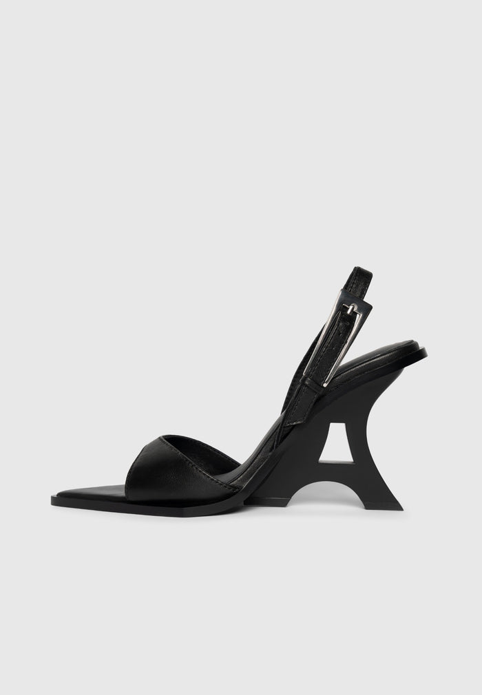 L'Eiffel - Open-Toe Slingback Heels - Black