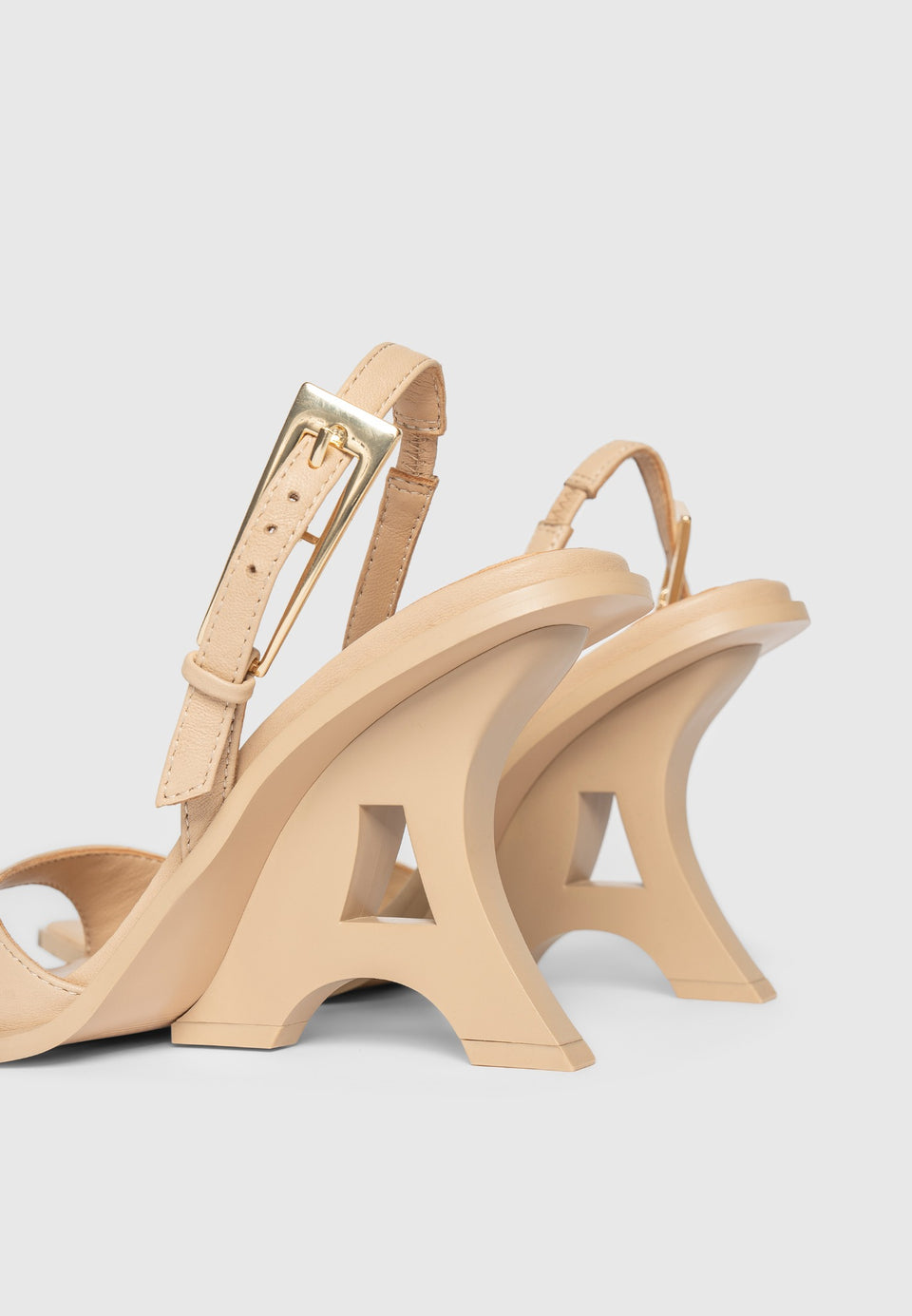 L'Eiffel - Open-Toe Slingback Heels - Nude