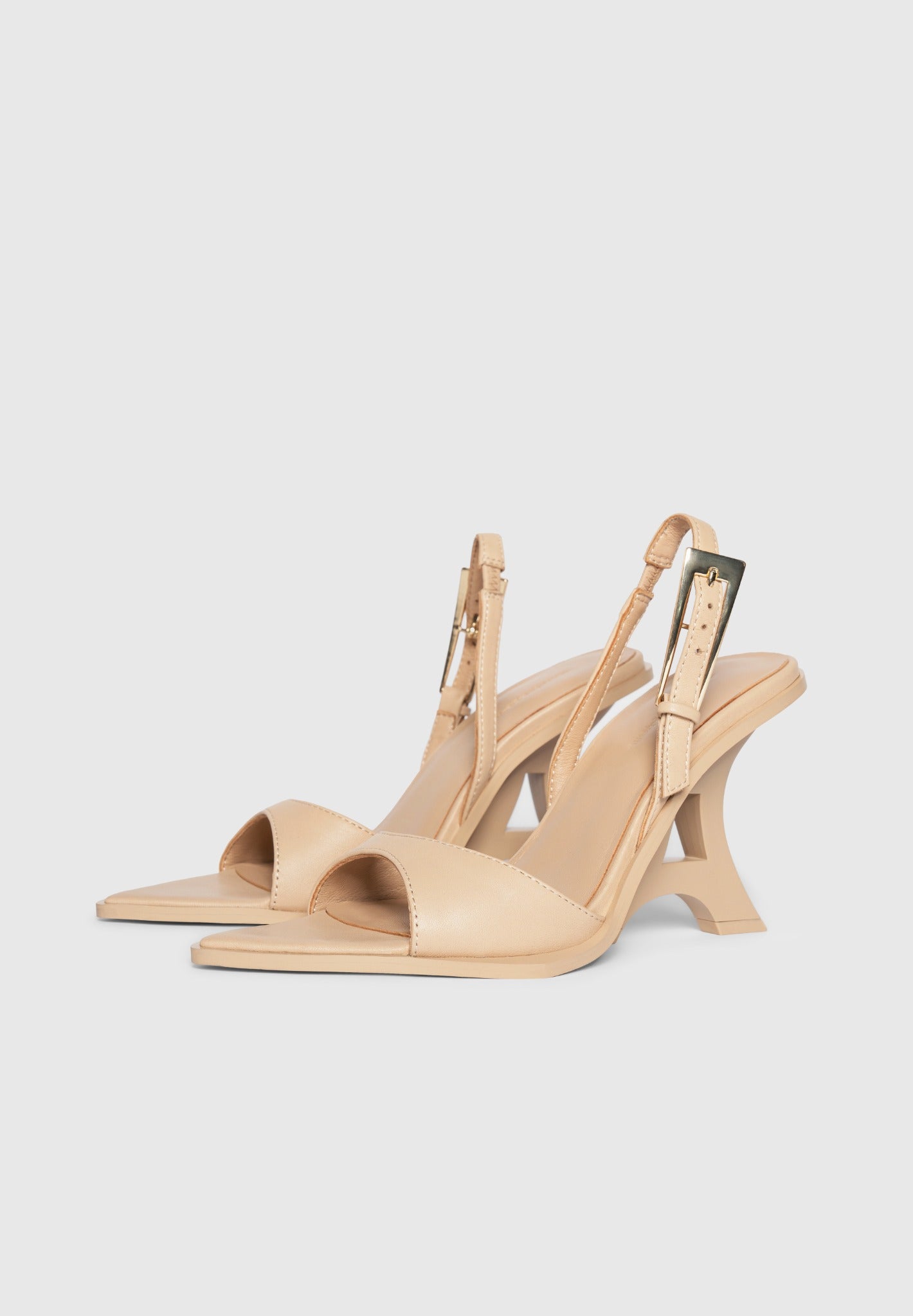 L'Eiffel - Open-Toe Slingback Heels - Nude