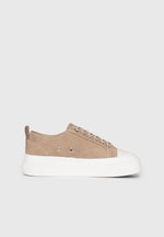 Vienna - Suede Contrast Stitch Sneaker - Beige