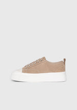 Vienna - Suede Contrast Stitch Sneaker - Beige