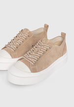 Vienna - Suede Contrast Stitch Sneaker - Beige