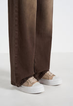 Women's Vienna - Suede Contrast Stitch Sneaker - Beige