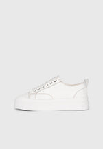 Vienna - Leather Contrast Stitch Sneaker - White