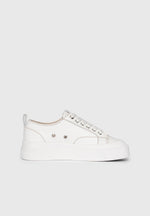 Vienna - Leather Contrast Stitch Sneaker - White
