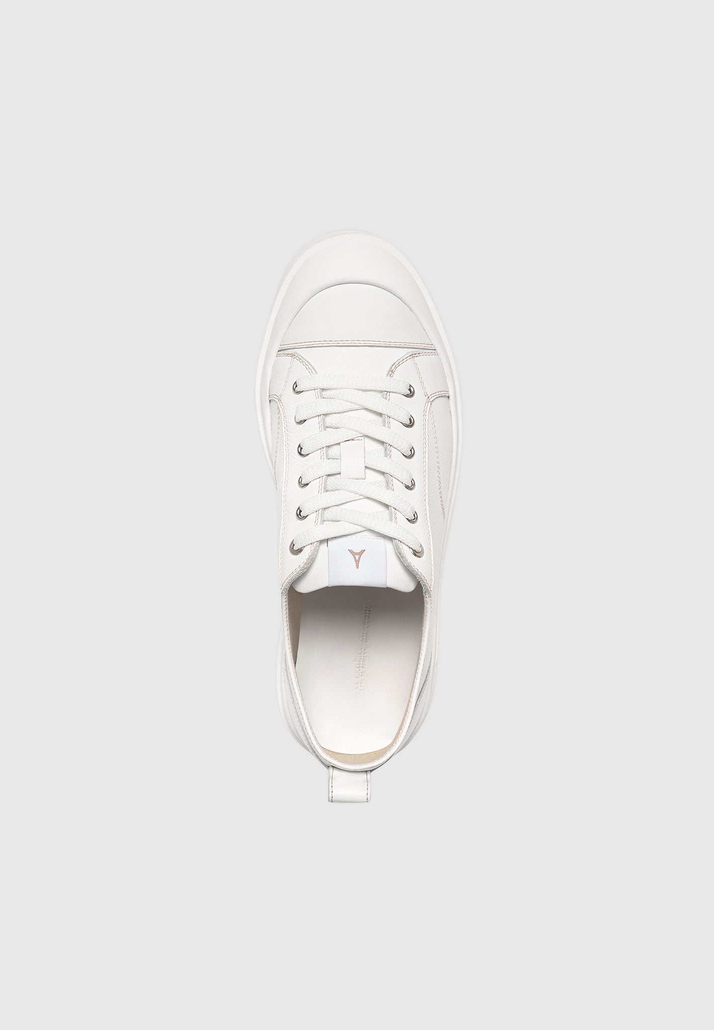 Vienna - Leather Contrast Stitch Sneaker - White