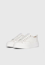 Vienna - Leather Contrast Stitch Sneaker - White