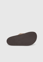 Sidney - Women's Suede Loafer Mule - Taupe