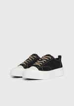 Vienna - Suede Contrast Stitch Sneaker - Black
