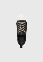 Vienna - Suede Contrast Stitch Sneaker - Black