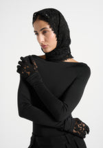 Kadia - Lace Head Scarf - Black