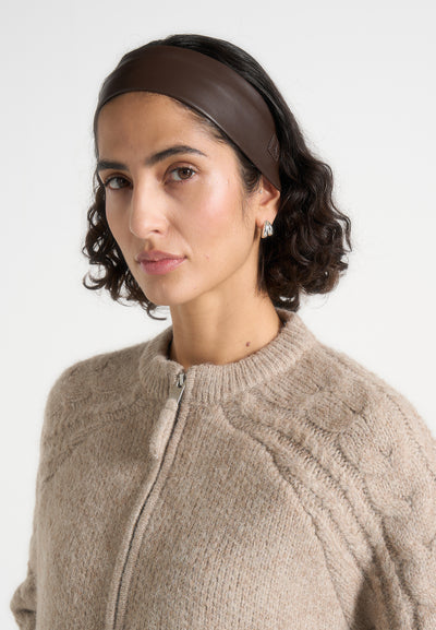 Lilou - Leather Eiffel Headband - Brown