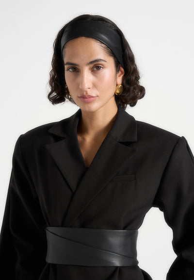 Lilou - Leather Eiffel Headband - Black