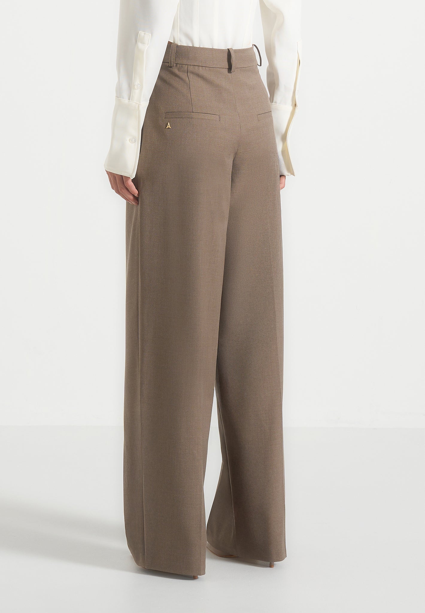 Colette - Tailored Wrap Pleat Trousers - Taupe