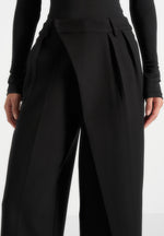 Colette - Tailored Wrap Pleat Trousers - Black