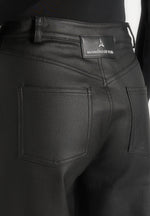 Jana - Wax Effect Denim Boyfriend Jeans - Black