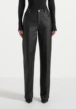 Jana - Wax Effect Denim Boyfriend Jeans - Black