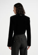 Adina - Velvet Cropped Jacket - Black