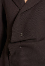 Sylvie - Oversized Wool Asymmetric Blazer Dress - Brown