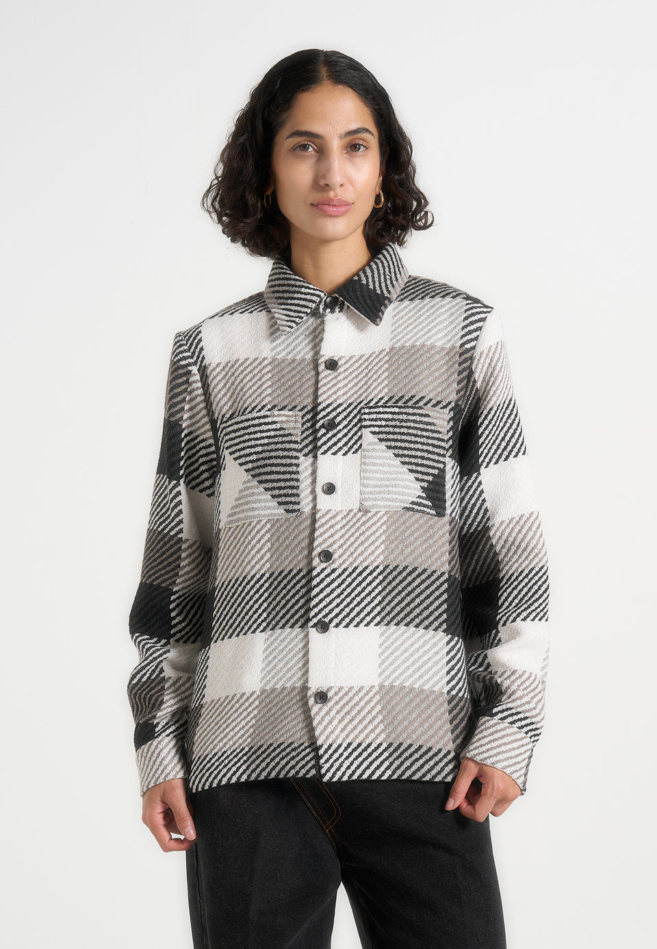 rune-unisex-check-overshirt-black