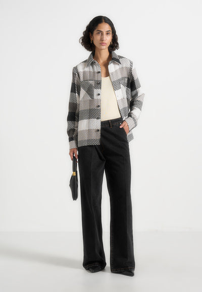 Rune - Unisex Check Overshirt - Black