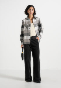 Rune - Unisex Check Overshirt - Black