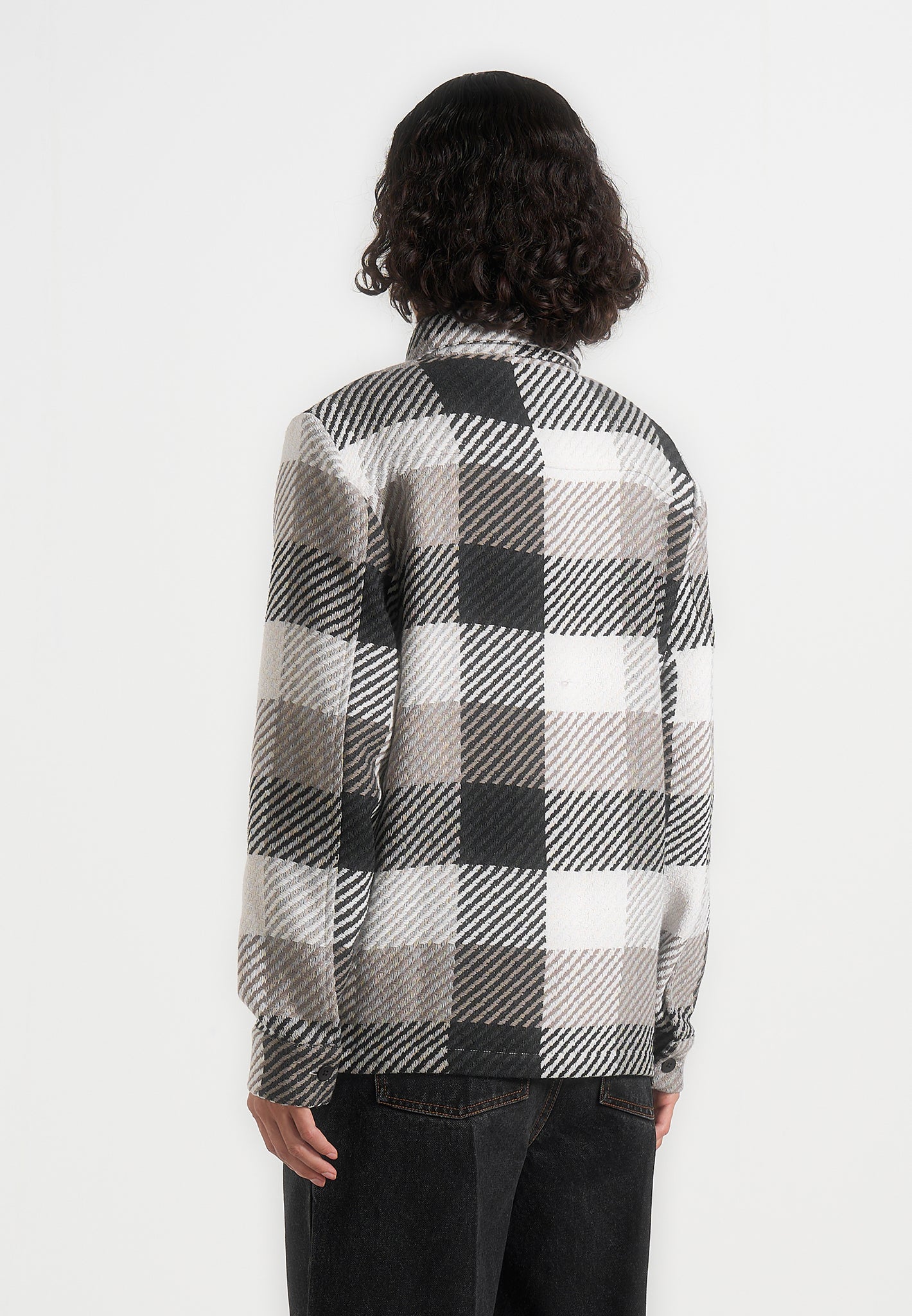 Rune - Unisex Check Overshirt - Black