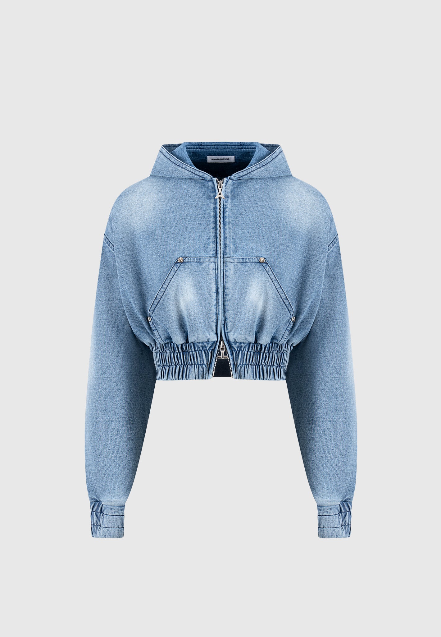 Blue jersey hoodie denim jacket deals