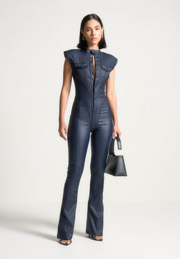 annette-wax-coated-denim-jumpsuit-indigo