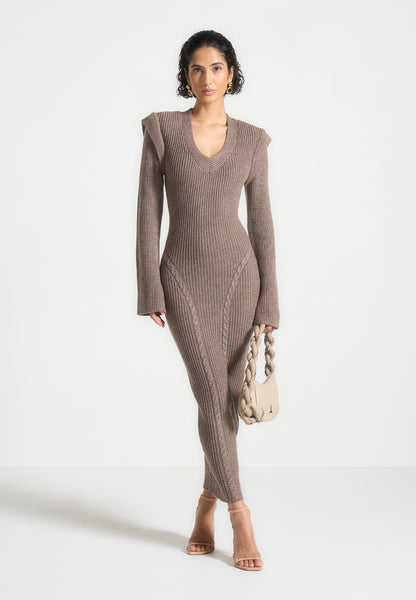 Scoop Neck Zip Detail Fluffy Knit Mini Dress Winter Wear
