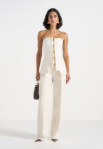 Viviane - Clasp Detail Bandeau Top - Off White