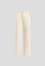 Calista - Line Art Denim Jeans - Cream
