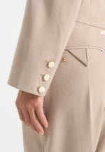 Prisca - Tailored Cropped Blazer - Beige