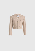 Prisca - Tailored Cropped Blazer - Beige